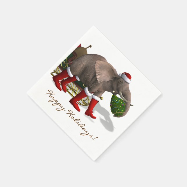 Sweet Santa Claus Elephant Serviette (Ecke)