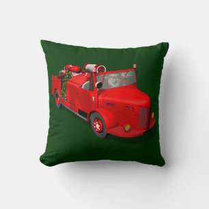 Sweet Santa Claus in Fire Motor Kissen