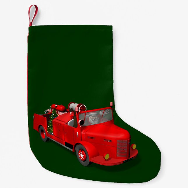 Sweet Santa Claus in Fire Motor Kleiner Weihnachtsstrumpf (Vorderseite)