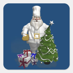 Sweet Santa Claus Koch Quadratischer Aufkleber