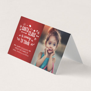 Sweet Santa Claus kommt mit Script Foto Mini Card