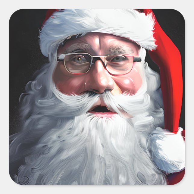 Sweet Santa Clause Weihnachten Quadratischer Aufkleber (Vorderseite)
