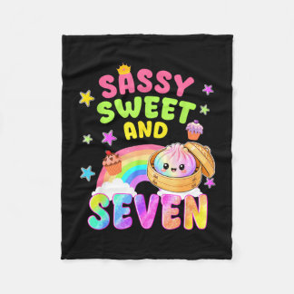 Sweet sassy and seven 7th bday rainbow dumpling fleecedecke