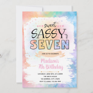 Sweet Sassy et sept teintures invitation d'anniver