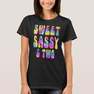 Sweet Sassy und zwei 2. Geburtstag Gefärbte Krawat T-Shirt