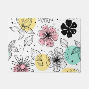 Sweet Scandinavian Style Floral Pattern Fußmatte