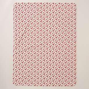 Sweet Scatter Hearts - Creme & Rot Sherpadecke