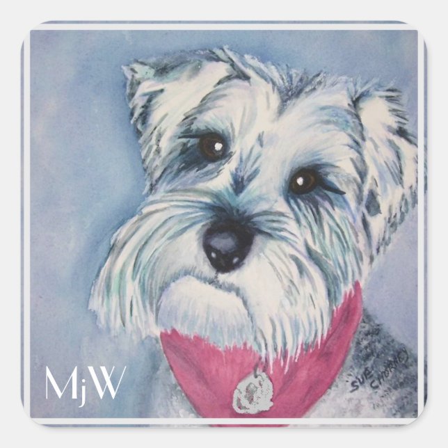 Sweet Schnauzer Quadratischer Aufkleber (Vorderseite)