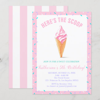 Sweet Scoop Baby Sprinkle Candy Shoppe Geburtstag Einladung