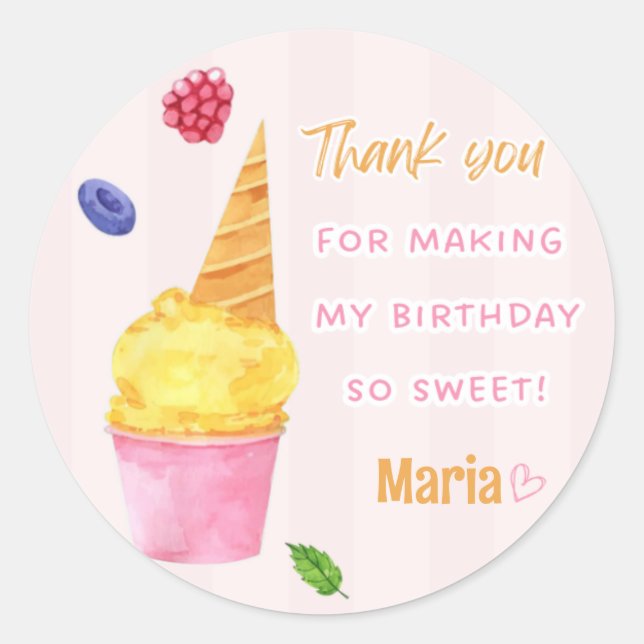 Sweet Scoops Favoriten Danke Stickers (Vorderseite)