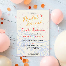 Sweet Script Coquette Bow Brautparty Brunch Einladung
