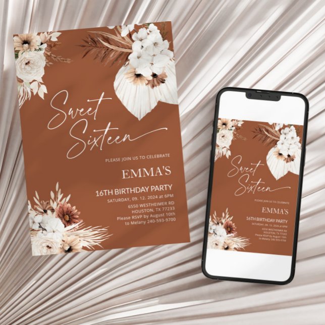 Sweet Seize Anniversaire Invitation 16E Anniversai (Créateur téléchargé)