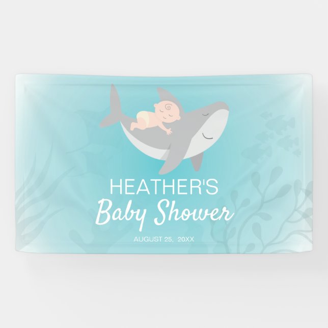 Sweet Shark Baby Dusche Banner (Horizontal)