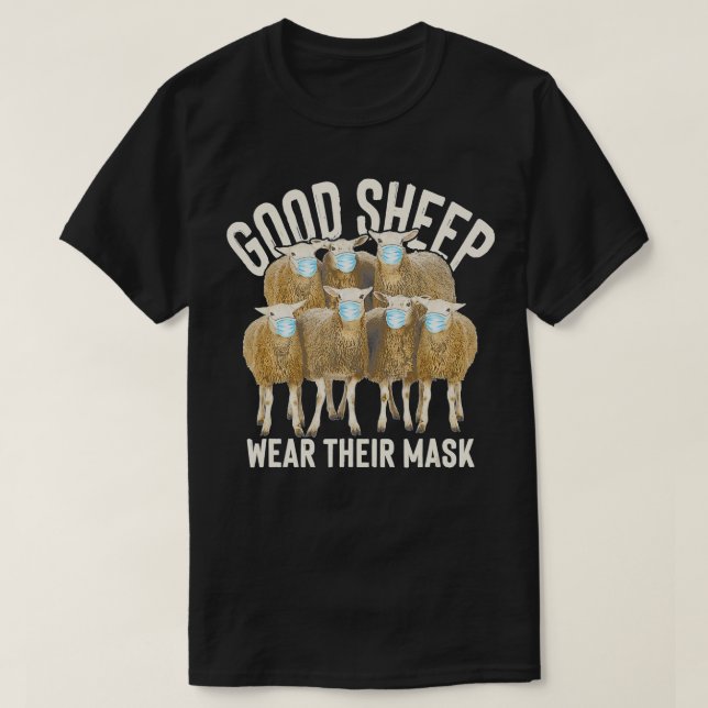 Sweet Sheep - Gute Schafe tragen ihre Maske Funny  T-Shirt (Design vorne)