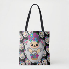 Sweet Sheep mit Hübscher Blume für Motivation Tasche