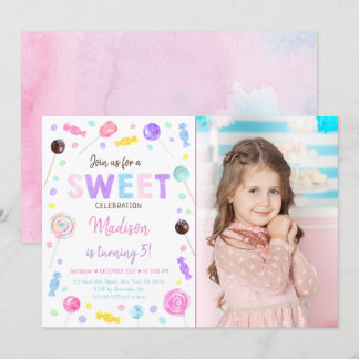 Sweet Shop Lollipop Candy Birthday Einladung