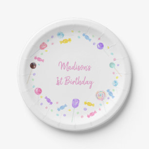 Sweet Shop Lollipop Candy Birthday Pappteller