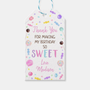 Sweet Shop Lollipop Candy Birthday Vielen Dank Geschenkanhänger