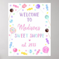 Sweet Shop Lollipop Candy Birthday Willkommen