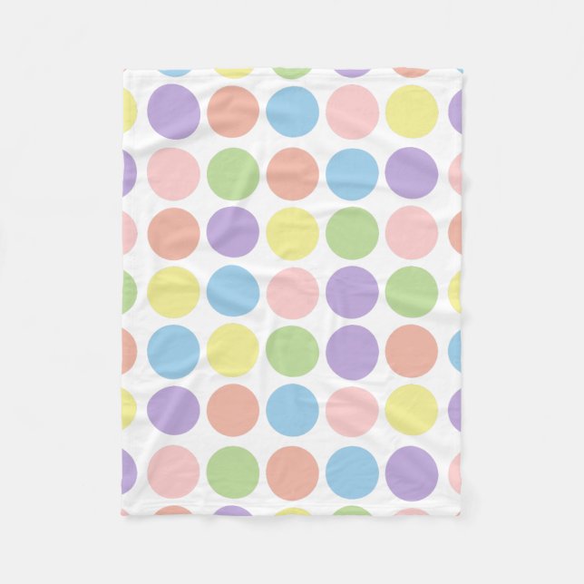 Sweet Shop Polka Dots auf Weiß Fleecedecke (Vorderseite)