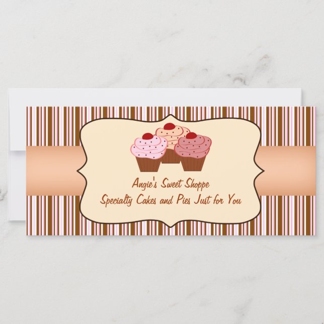 Sweet Shoppe Cupcake Business Geschenkgutschein (Vorderseite)