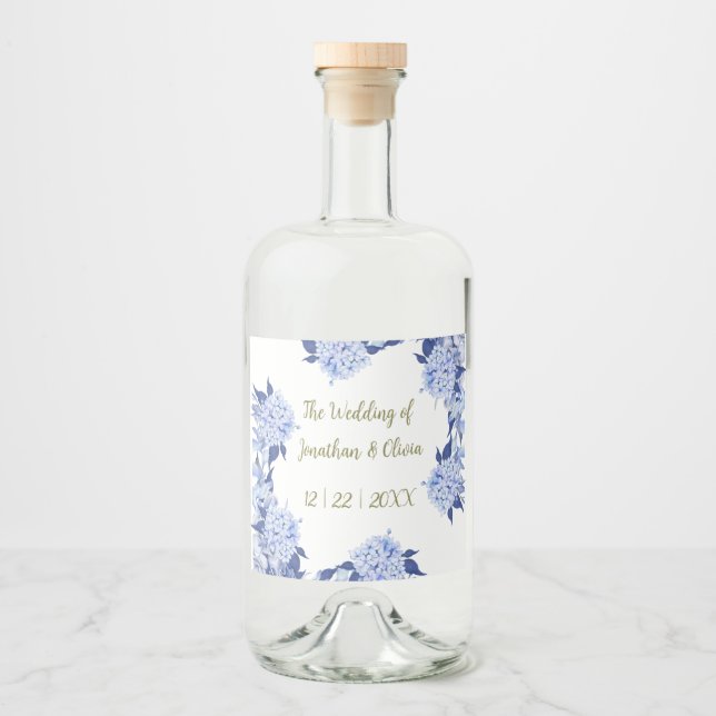 Sweet Shower Spring purple Floral Wedding Alkoholflaschenetikett (Vorderseite)