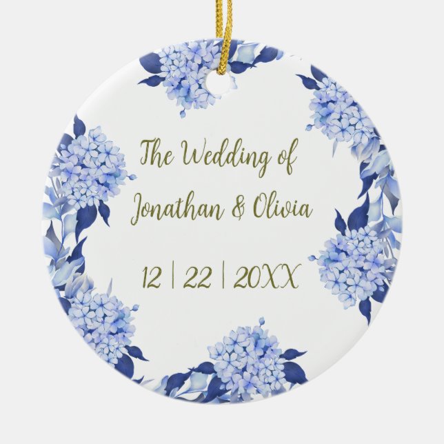 Sweet Shower Spring purple Floral Wedding Keramik Ornament (Vorne)