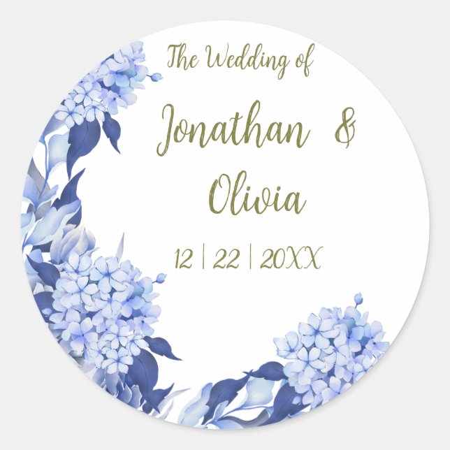 Sweet Shower Spring purple Floral Wedding Runder Aufkleber (Vorderseite)
