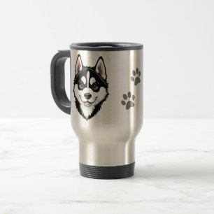 Sweet Siberian Husky Puppy Reisebecher