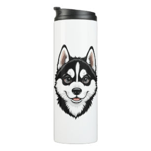 Sweet Siberian Husky Puppy Thermosbecher