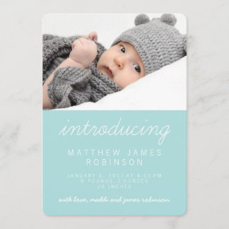 Sweet Simple Bleu Faire-part de naissance photo mo