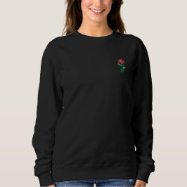 Sweet Simple Embroidery Rose Besticktes Sweatshirt