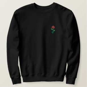 Sweet Simple Embroidery Rose Besticktes Sweatshirt