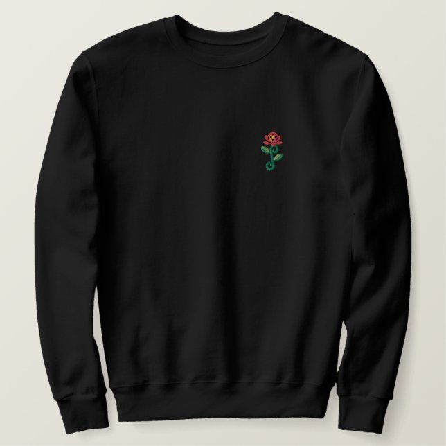 Sweet Simple Embroidery Rose Besticktes Sweatshirt (Design vorne)