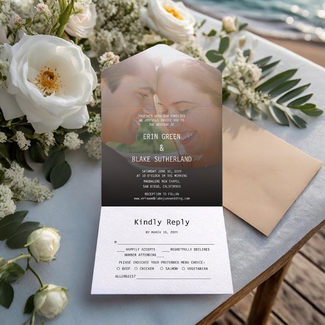 Sweet Simple Foto Wedding All In One Einladung (Von Creator hochgeladen)