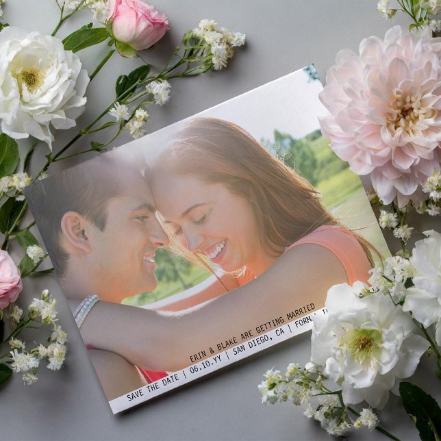 Sweet Simple Foto Wedding Save the Date Postkarte (Von Creator hochgeladen)