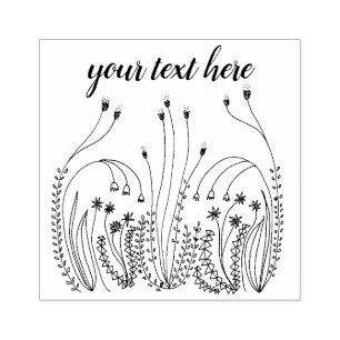 Sweet Simple Line Art Blume Meadow CUSTOM Gummistempel