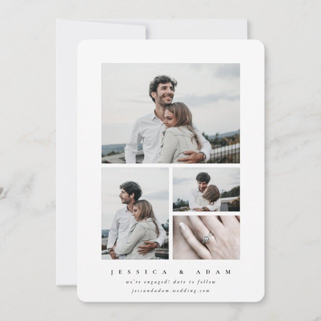 Sweet + Simple Modern Wir sind Verlobt! Multi-Foto (Vorderseite)