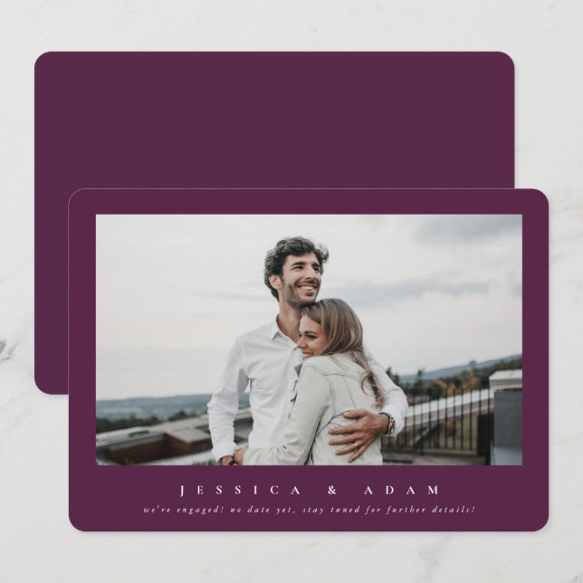 Sweet + Simple Modern Wir sind Verlobt! Single Fot (Vorne/Hinten)