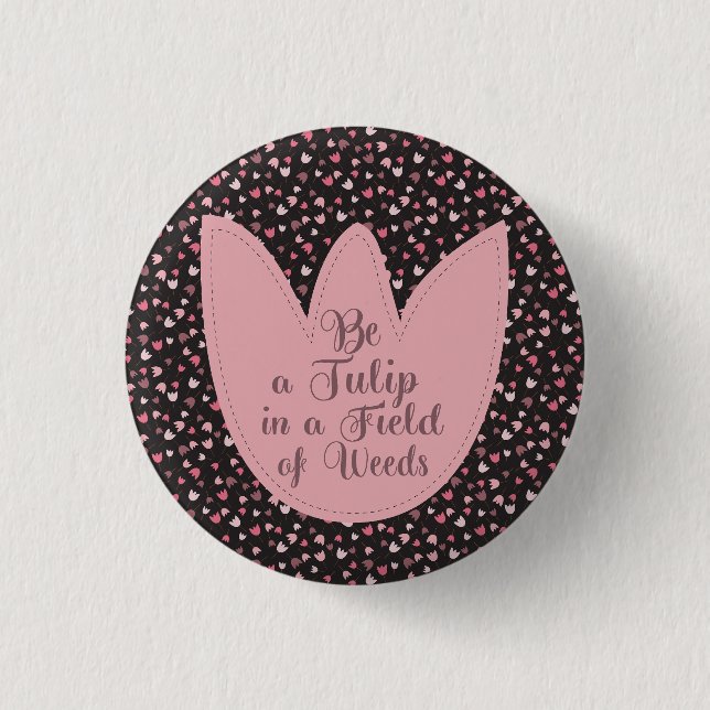 Sweet Simple Pink Tulip Pattern - Alle Richtungen Button (Vorderseite)