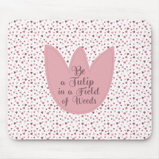 Sweet Simple Pink Tulip Pattern - Alle Richtungen Mousepad (Vorne)