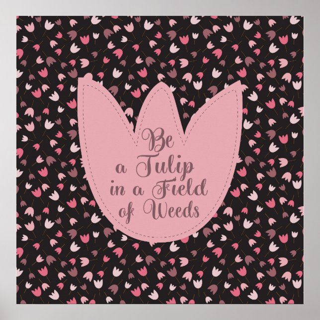 Sweet Simple Pink Tulip Pattern - Alle Richtungen Poster (Vorne)