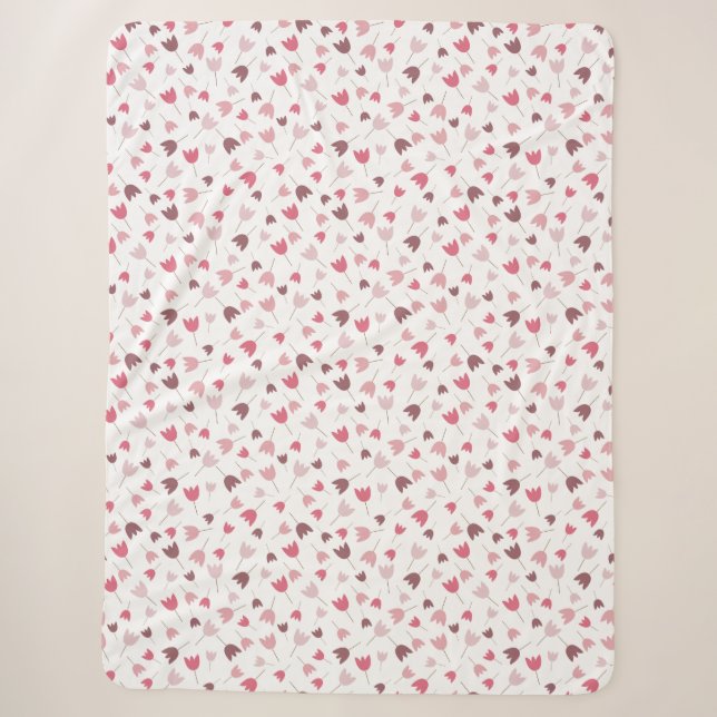 Sweet Simple Pink Tulip Pattern - Alle Richtungen Sherpadecke (Vorderseite)