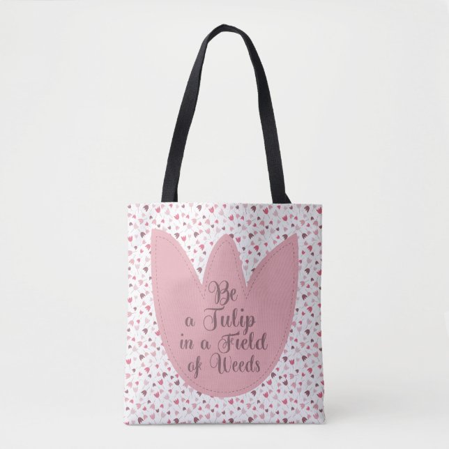 Sweet Simple Pink Tulip Pattern - Alle Richtungen Tasche (Vorderseite)