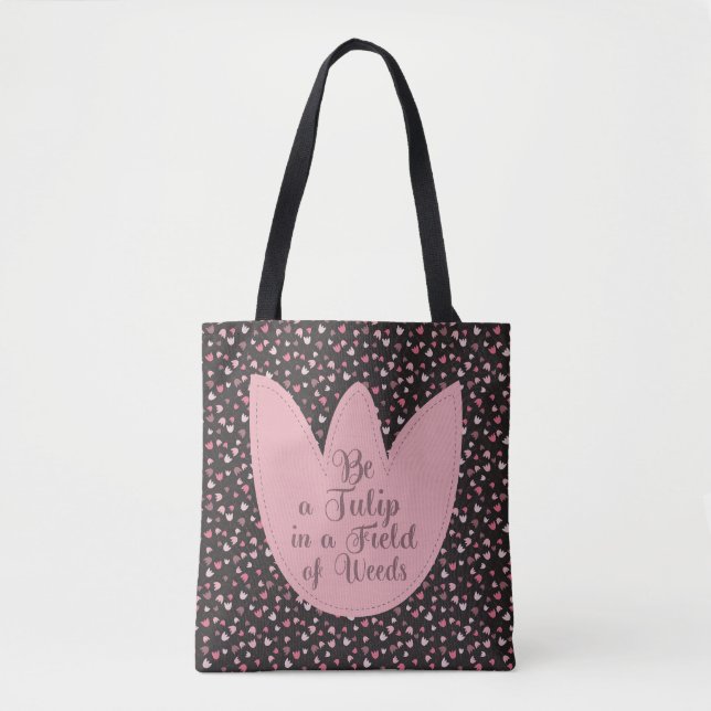 Sweet Simple Pink Tulip Pattern - Alle Richtungen Tasche (Vorderseite)