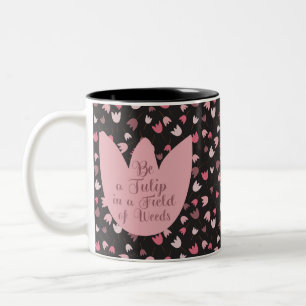 Sweet Simple Pink Tulip Pattern - Alle Richtungen Zweifarbige Tasse