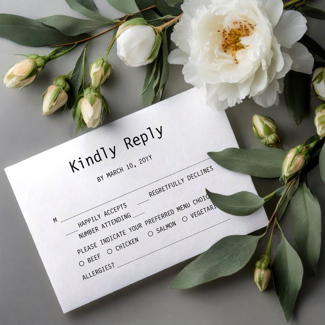 Sweet Simple Wedding RSVP Card Einladung (Von Creator hochgeladen)