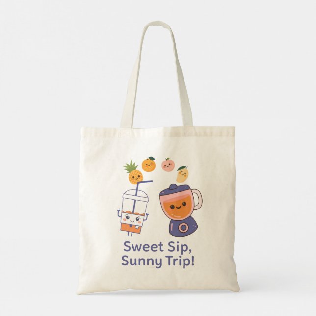 Sweet Sip, Sunny Trip – Kawaii Summer Smoothy  Tragetasche (Rückseite)