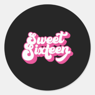 Sweet Sixn 16 für 16. Runder Aufkleber