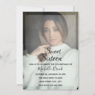 Sweet sixteen 16 Photo Belle Invitation